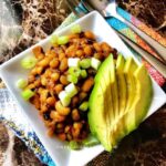 Super easy to make Nigerian beans recipe served with avocado