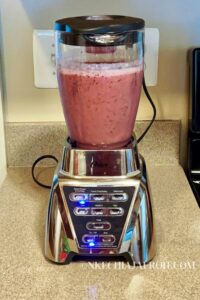 Blend on high speed until blended and creamy. You may have to pause and continue to ensure a seamless transition. Your smoothie is ready when the texture is smooth.