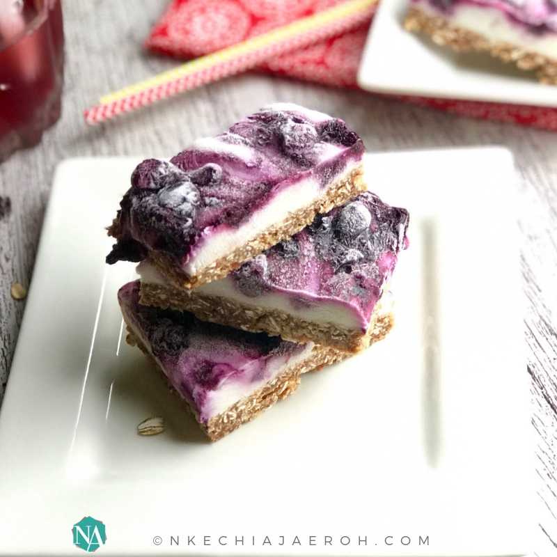 Frozen Blueberry Yogurt Bars