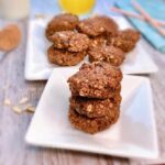 Healthy oatmeal almond breakfast cookies with banana and peanut butter; his healthy vegan almond oat cacao cookie is a guilt-free and delicious