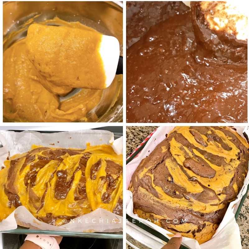 Process photo for this recipe - healthier fudgy pumpkin brownies 