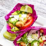 Low Calorie Taco Idea is this Red Cabbage Taco leaves