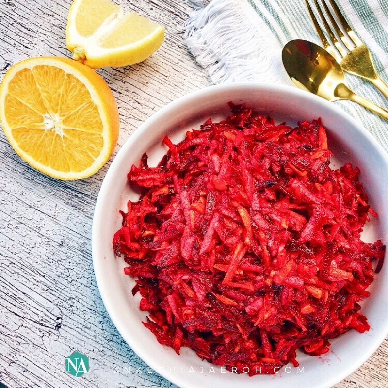Beets salad and citrus dressing