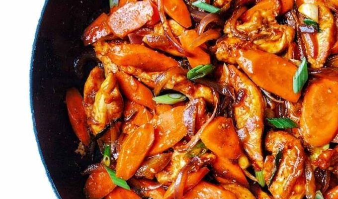 Serve this stir-fry with rice, quinoa or it eat by itself!