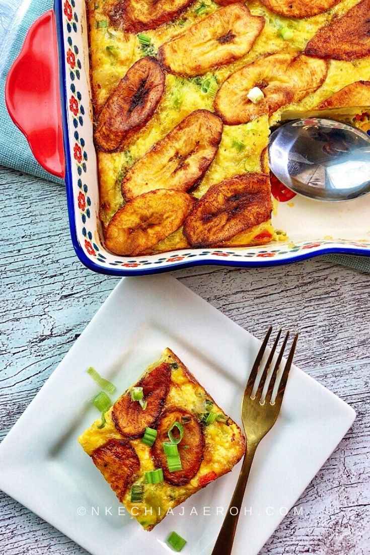 A delicious serving of my perfect plantain and eggs frittata recipe. 