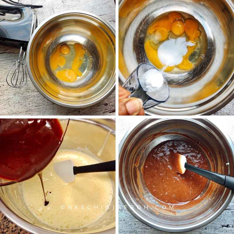 Chocolate lava cake ingredients process photo