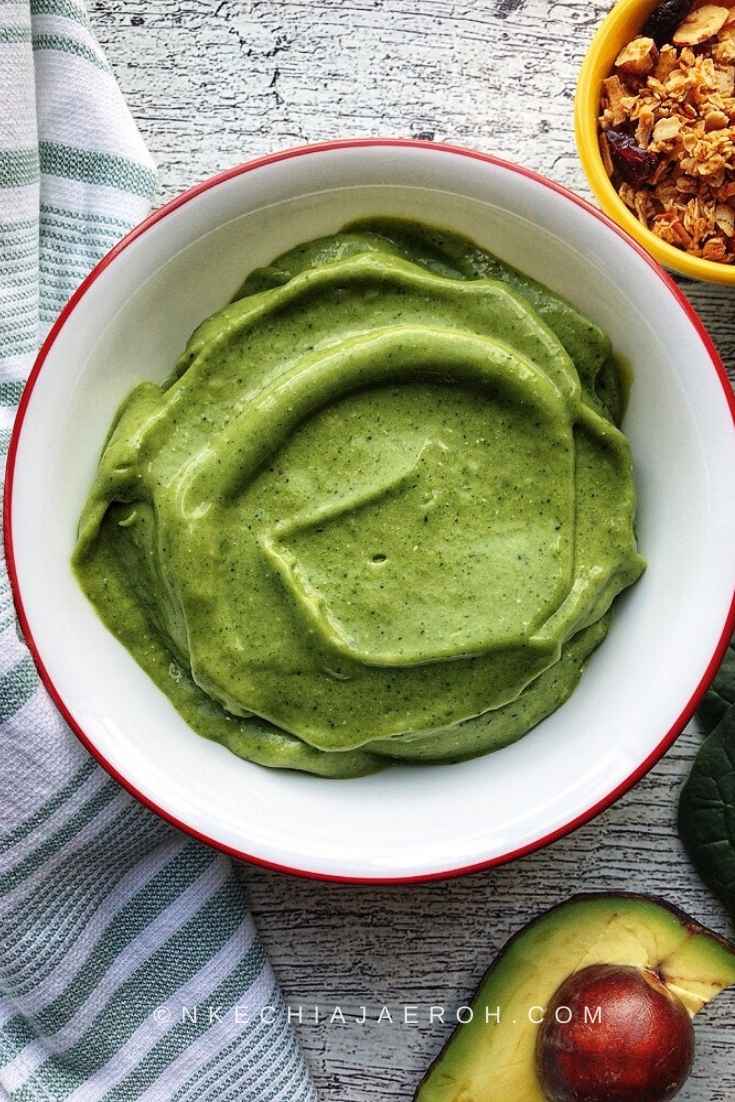 Avocado Coconut Smoothie Bowl - Super Thick! - Nkechi Ajaeroh