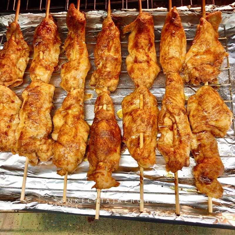 Half-way baked Suya Skewers