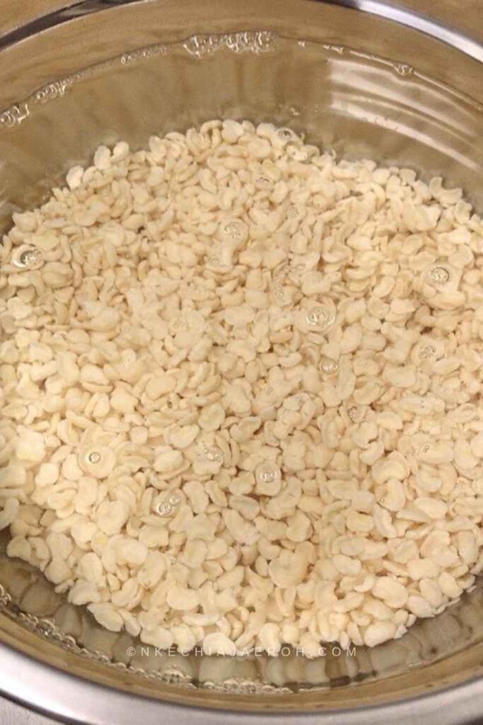 You can either use brown beans or black-eyed peas for this purpose. You can not make Akara without peeled/deskinned beans