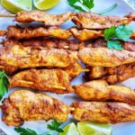 Delicious meat kebab recipe on skewers