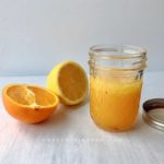 Super simple citrus salad dressing ready for use.