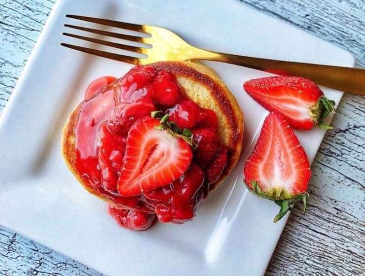 Healthy Greek yogurt oatmeal pancakes with coconut milk and buttermilk