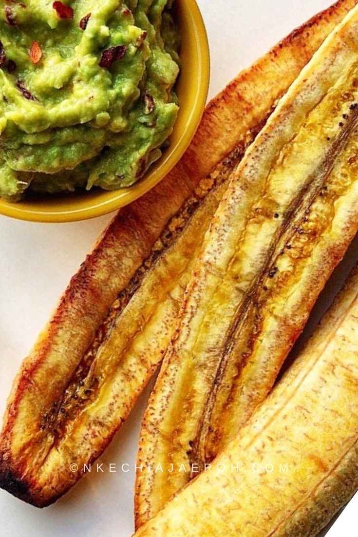 Roasted sweet yellow plantains without the skins