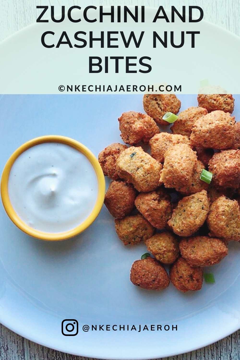 Healthy and Delicious Zucchini and Cashew Nut Bites. This is the hands-down the best zucchini snack recipe, made with some toasted cashew nuts, oatmeal flour, almond flour, egg, and fried in peanut oil. These bites or balls (whatever you choose to call them) are perfect for every member of the family! You can serve these as an appetizer!