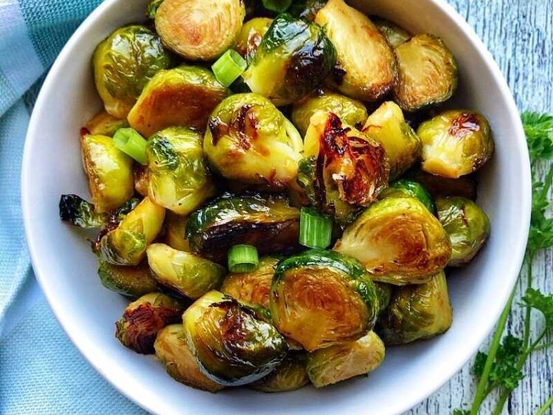 Vegan, Dairy-free, Gluten-free, and Paleo, Baked Brussels Sprouts Recipe - super easy to make and insanely delicious.