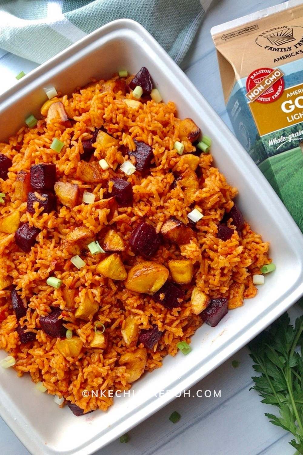 Gluten-free, dairy-free, and vegan brown rice recipe for the side dish!