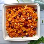 how to cook brown rice Jollof without soaking with beets and plantains