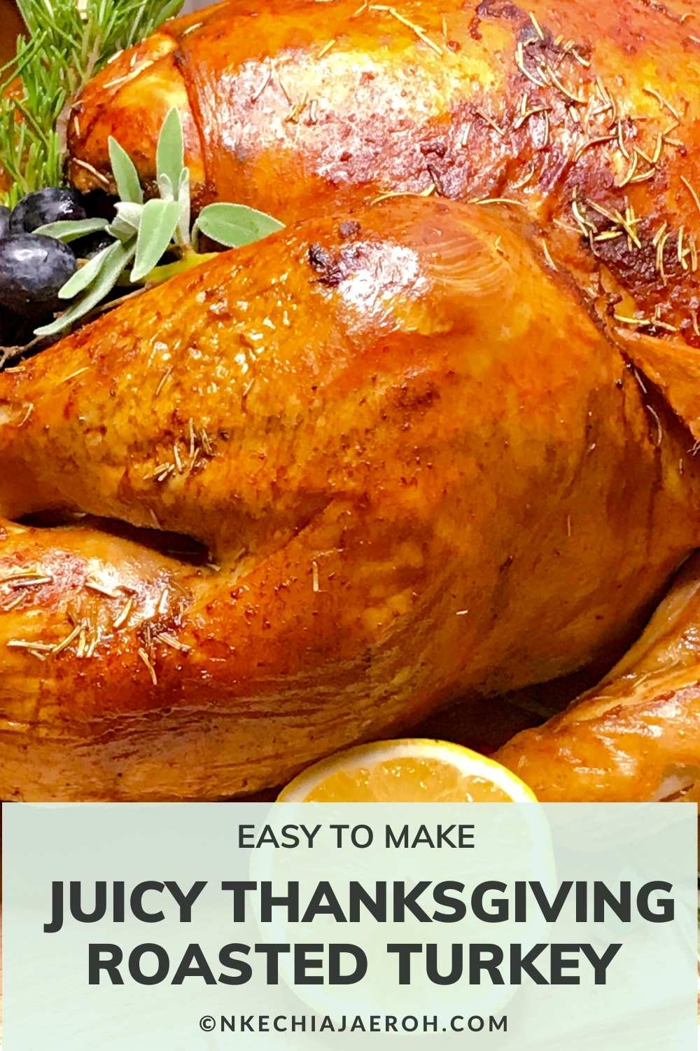 Among other dishes I make on Thanksgiving day, my Thanksgiving roasted turkey recipe is at the forefront. An easy and juicy oven-baked turkey recipe that any person can easily make! This recipe will guarantee you have the most succulent turkey breast, excellent turkey drumsticks, and overall best-roasted bird! 