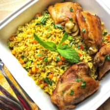 Nigerian Fried Rice Recipe with Baked Chicken-image