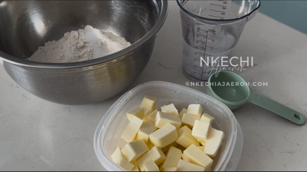 Homemade Pie Crust for Leftover Thanksgiving Turkey Pot Pie
To make the crust for this leftover Thanksgiving turkey pot pie, you will need flour, butter, a little sugar, a dash of salt, and cold water. Get excited because not only am I going to share my very easy pot pie recipe, but I am also going to show you how I make my crust from scratch every time. 