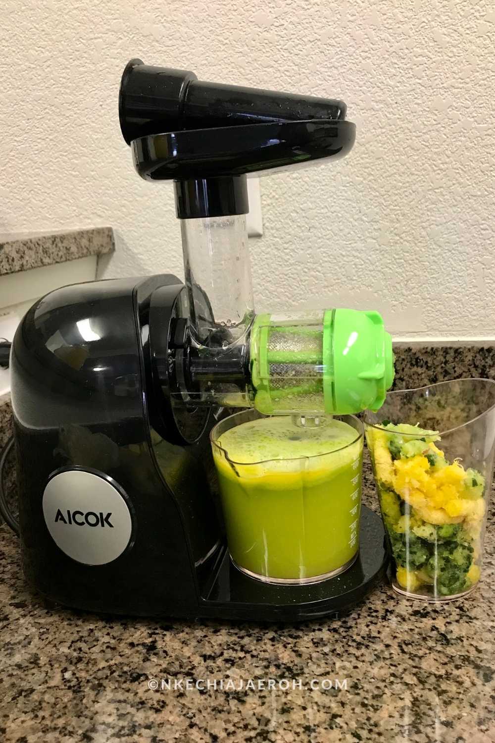 if you use the juicer, juice all the fruits and vegetables by adding to the feeding hole and extracting the juice. I always make this using my small masticating juicer! 