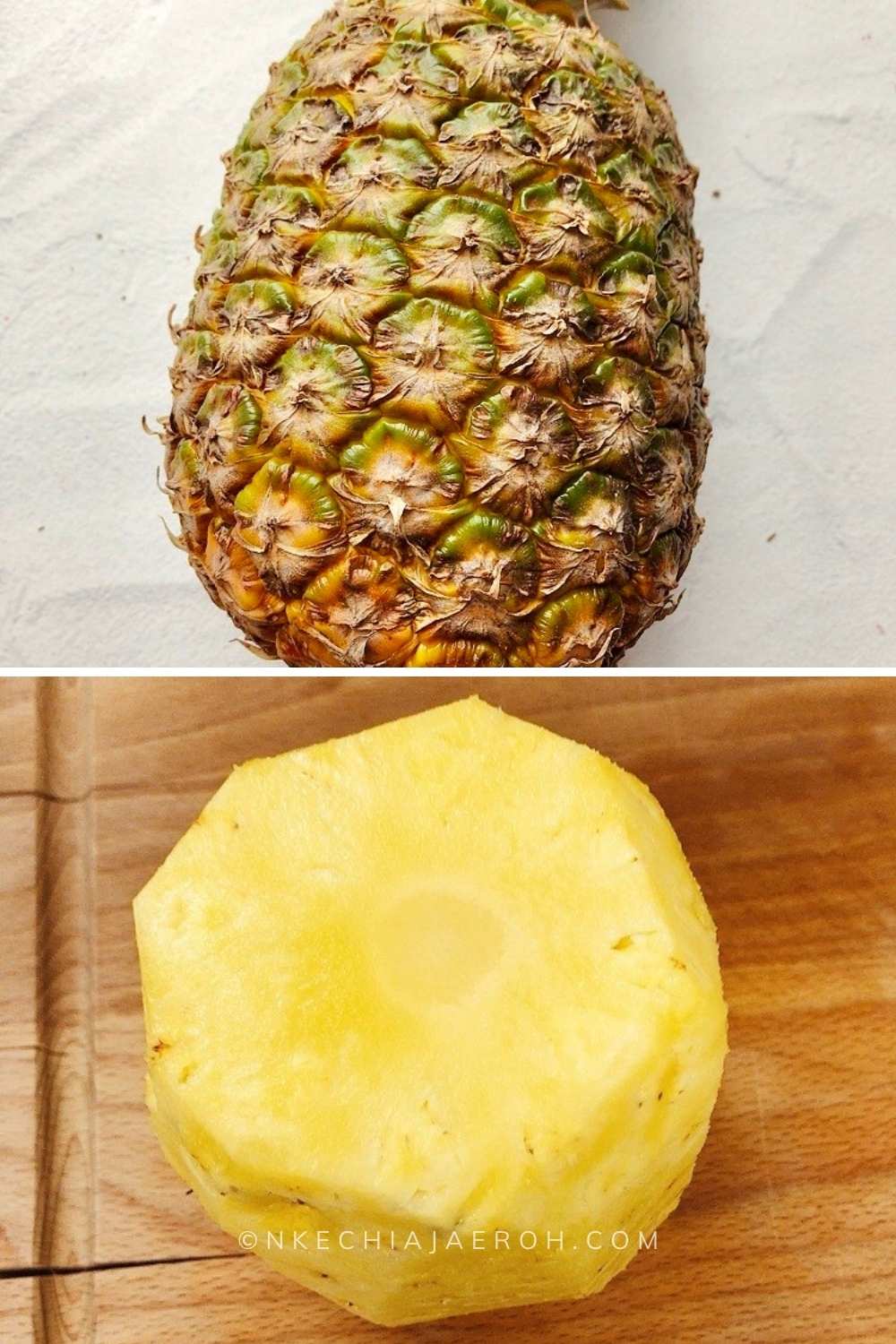 The best way to choose the right pineapple for juicing is by using your hands, eyes, and nose. Okay, let explain: From the outside, make sure that the pineapple looks fresh and robust and not broken or dripping in its juice. Touch the pineapple to ensure it is firm and not unnecessarily softened, indicating decay. Lift the pineapple and smell its base; you should smell the fresh pineapple scents.