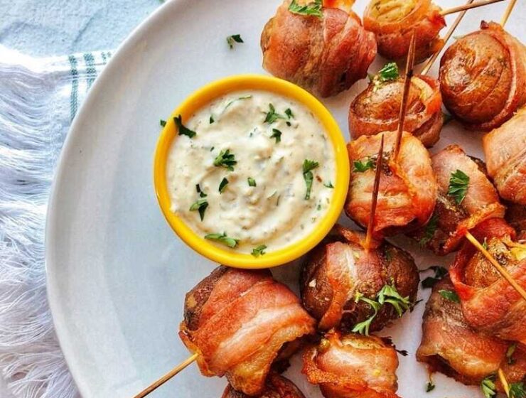 Perfectly toasted, and crisp outside! Tasty, flavorful, tender and soft inside, These bacon wrapped small potatoes are gluten-free and make the best baby potato appetizers!