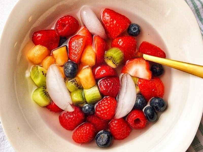 Refreshing nature's cereal is made with strawberries, blueberries, raspberries, kiwi, cantaloupe, and coconut water. This viral TikTok fruit cereal is the ultimate hydration!