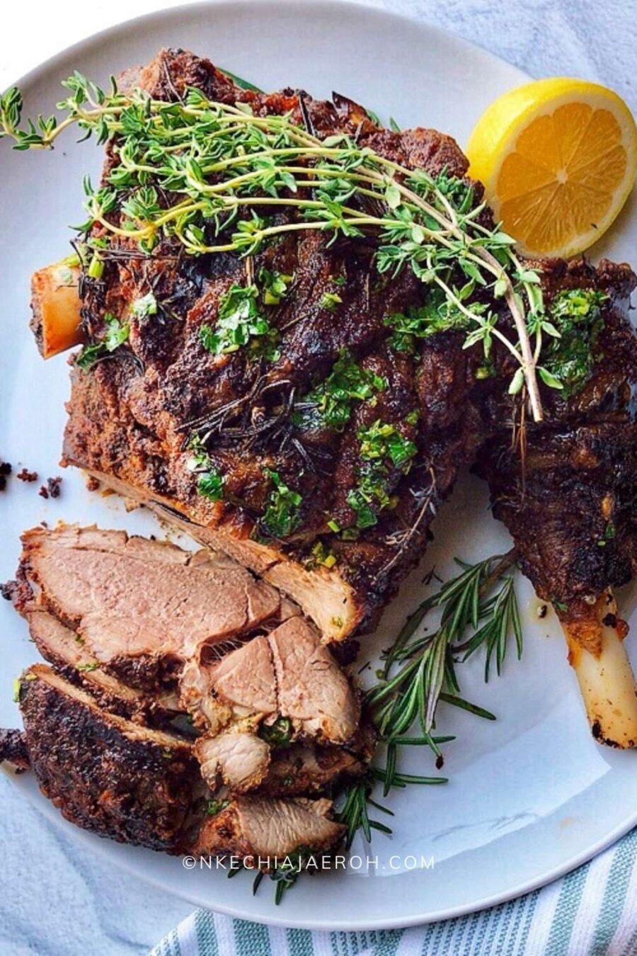 Oven Roasted Bone-in Leg Of Lamb Recipe - Nkechi Ajaeroh