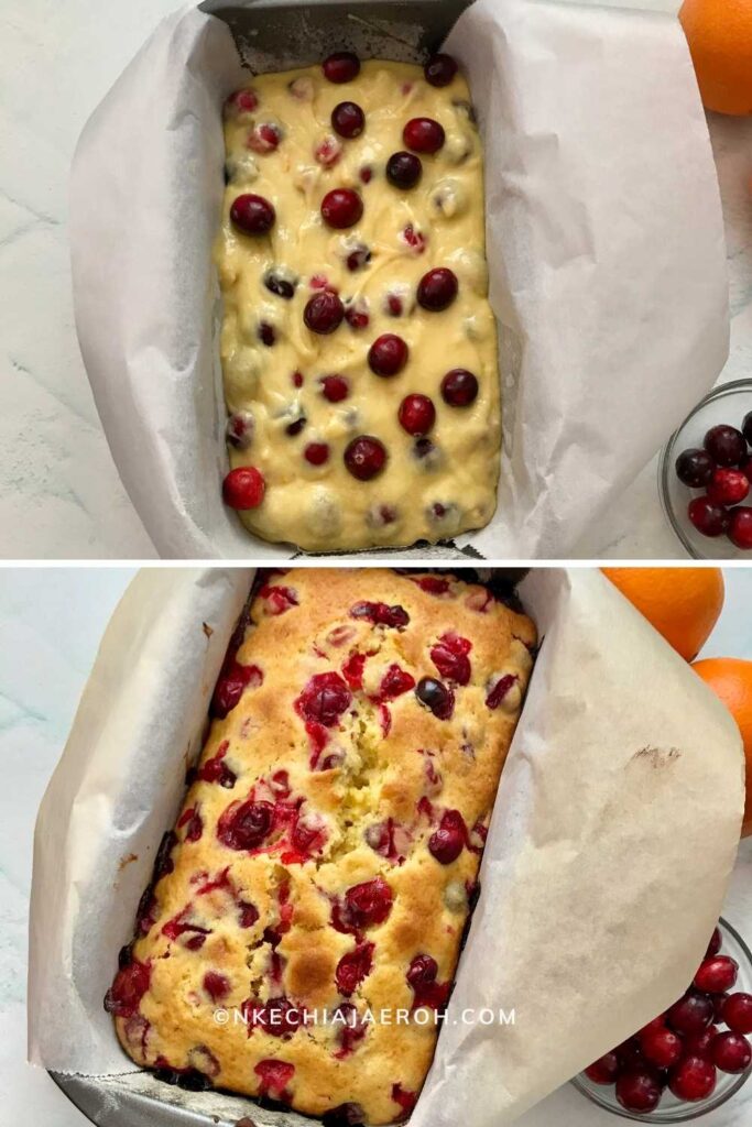 Easy cranberry orange bread with orange glaze is moist, tasty, flavorful, and sharp. It has the right amount of tart from the fresh cranberries, the sweetness of the orange juice, and flavors from the zest. Cranberry loaf bread is perfect for dessert, breakfast, or brunch! Easy cranberry bread is surely the way to go during the holidays! #Cranberries #cranberryseason #holidaybaking #Cranberrybread #orangebread #cranberryorangebread #Christmasdessert