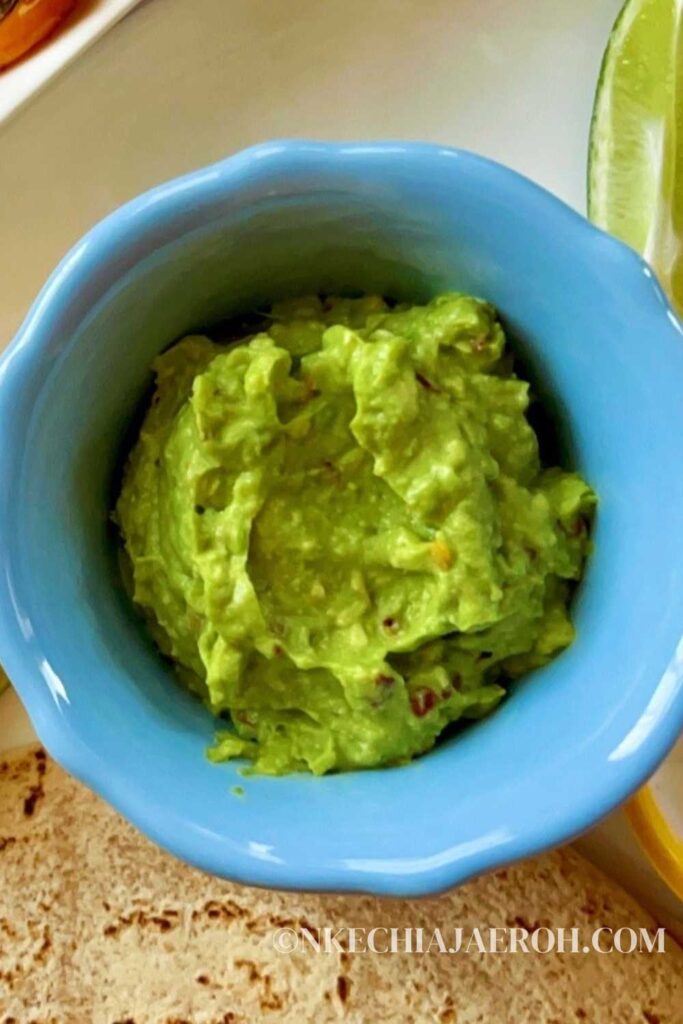 make the guacamole and other toppings