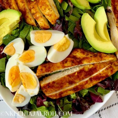 Easy Spring Mix Salad with Air Fryer Chicken Breast - Nkechi Ajaeroh