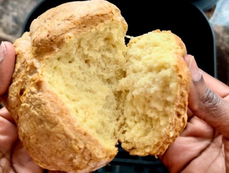 A simple recipe of homemade Irish soda bread made with white flour, baking soda, buttermilk, salt, and sugar and baked in the air fryer. This soda bread recipe is delicious and hearty; crusty/rustic outside and dense inside. It is not too dense and yet not too fluffy either; however, it is thicker than your regular sandwich made with yeast. The name "soda bread" means baking soda, aka "bicarbonate soda," is used to leaven this bread instead of yeast. Making St. Patricks' Day homemade Irish Soda Bread in Air Fryer is easy. Soda bread or bread soda is a quick bread recipe made with baking soda. It requires no kneading and only a few ingredients. #Sodabread #Irishsodabread #Breadsoda #AirfryerIrishsodabread #Airfryerbread #Stpatrickday #Irishdayrecipe