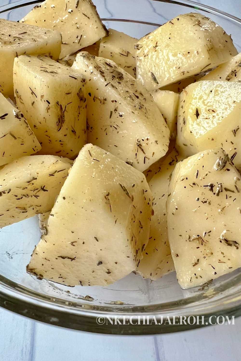 Peeled and Seasoned potatoes