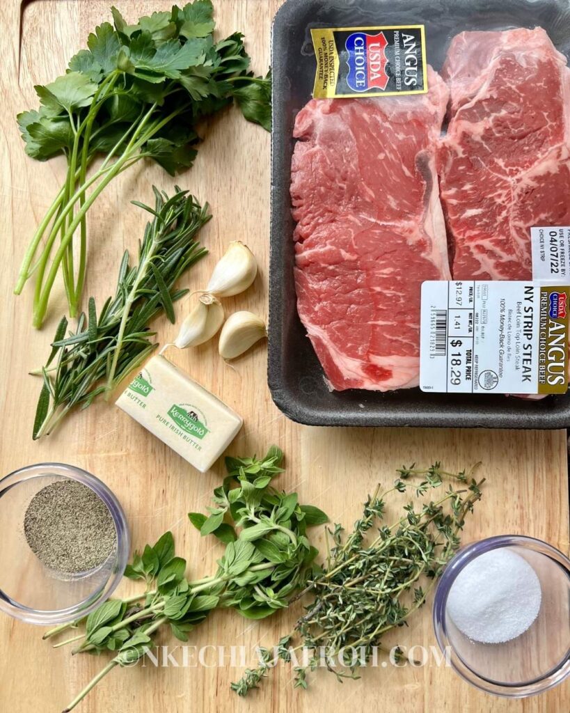 Ingredients for Air fryer NY steak
