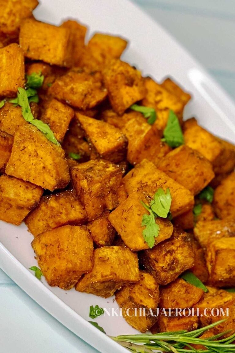 Sweet Potato Cubes in the Air Fryer (Vegan) - Nkechi Ajaeroh