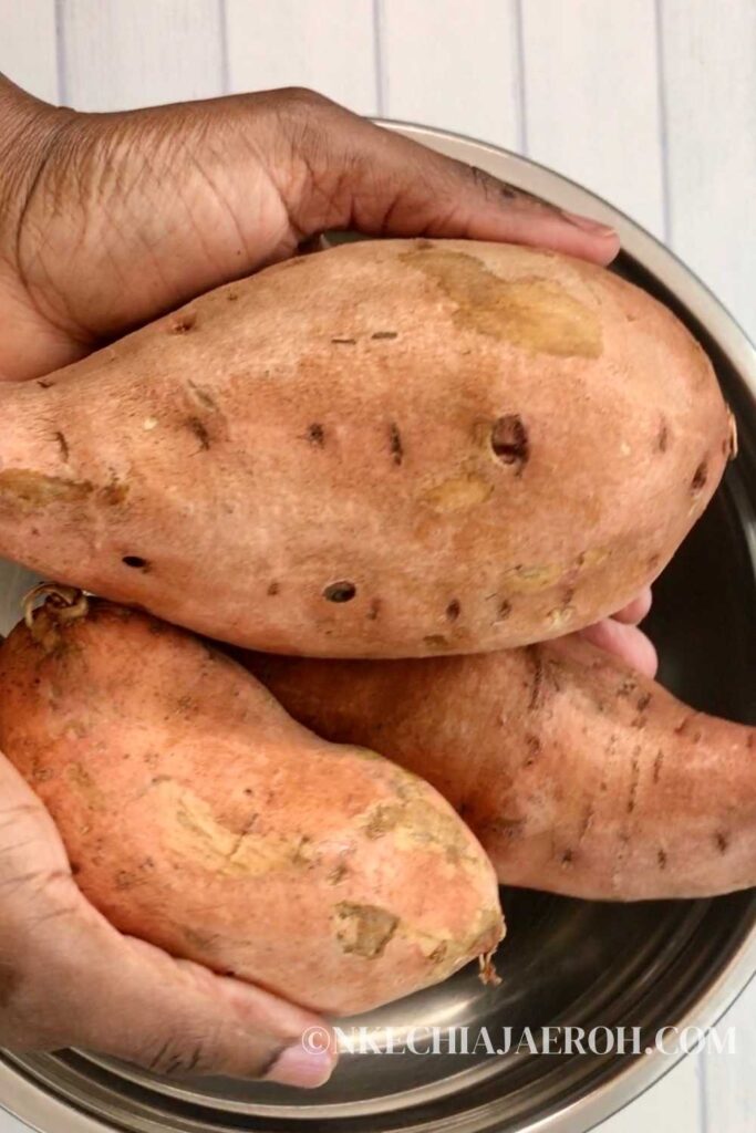 Raw sweet potatoes 