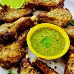 These easy and tasty lamb chops in the air fryer are tender and juicy with slightly crispy edges. First, they are marinated in the cilantro lime marinade to lock in the juiciness, and the air fryer cooks them to perfection. You get a crisp exterior and perfect meat inside that will impress your family and your guests. These marinated lamb chops are flavorful and perfect with every main dish. Also, this recipe is keto, gluten-free and low-carb. #Lambchops #keto #Airfryer