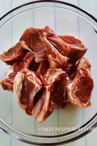 Raw lamb chops