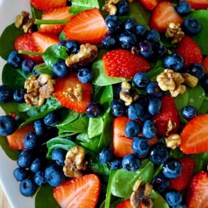 Easy Strawberry Blueberry Spinach Salad Recipe