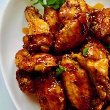 Air Fryer Frozen Chicken Wings with Hot Honey Butter - Modern