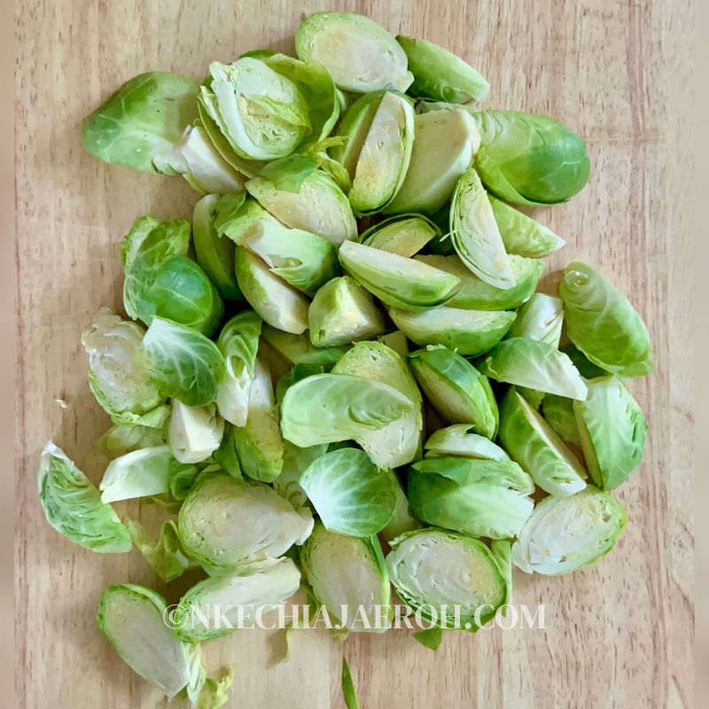 Cut and trimmed Brussels sprouts
