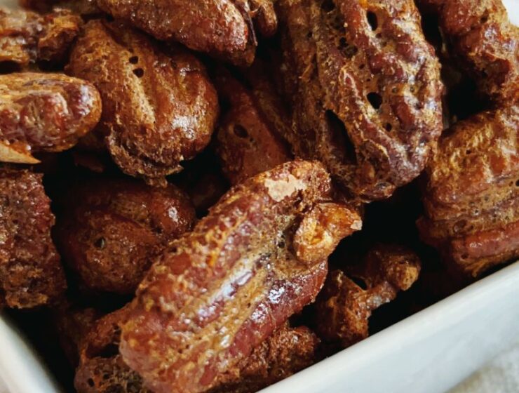 Super easy air fryer pecans, aka honey roasted pecans, are delicious, crunchy, healthy, and, most importantly, snackable! You only need simple ingredients and your air fryer to make this guilt-free snack that everyone will love! Also, look no further than my air fryer pecans recipe. This air-fried pecans recipe is easy to follow. If you have 20 minutes and raw pecans, then you've got just about everything you need to make air fryer roasted pecans. So if you love roasted pecans, try it now! Air fryer roasted pecans are great as salad toppings and snacks and make a great holiday gift!