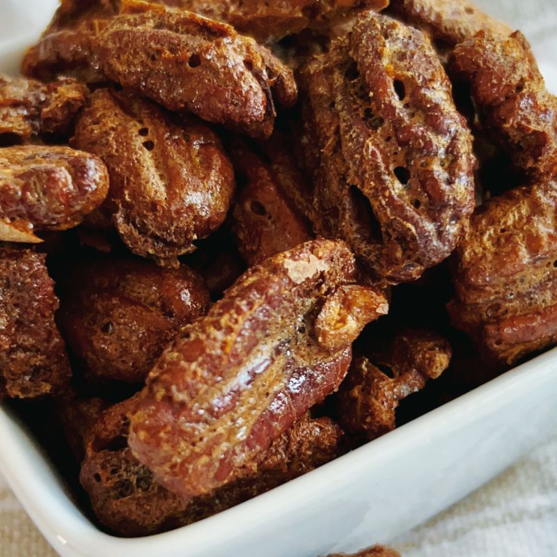 Super easy air fryer pecans, aka honey roasted pecans, are delicious, crunchy, healthy, and, most importantly, snackable! You only need simple ingredients and your air fryer to make this guilt-free snack that everyone will love! Also, look no further than my air fryer pecans recipe. This air-fried pecans recipe is easy to follow. If you have 20 minutes and raw pecans, then you've got just about everything you need to make air fryer roasted pecans. So if you love roasted pecans, try it now! Air fryer roasted pecans are great as salad toppings and snacks and make a great holiday gift!