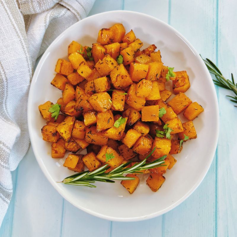 Air Fryer Roasted Maple Butternut Squash Cubes Nkechi Ajaeroh