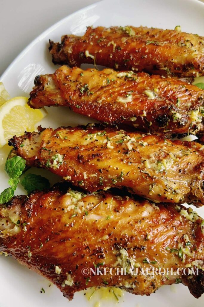 A  lemony, buttery, garlicky, and succulent easy-to-make air fryer lemon pepper turkey wings is the simple turkey meat recipe you need! These are the elevated turkey wings you can count on for any occasion! These lemon pepper turkey wings will never disappoint. Also, it comes together so quickly because you will use the air fryer. On the other hand, you are welcome to use the oven if you do not have an air fryer! This is an excellent option during Thanksgiving, Sunday, or weeknight dinners. #Turkey #wings #Thanksgiving 