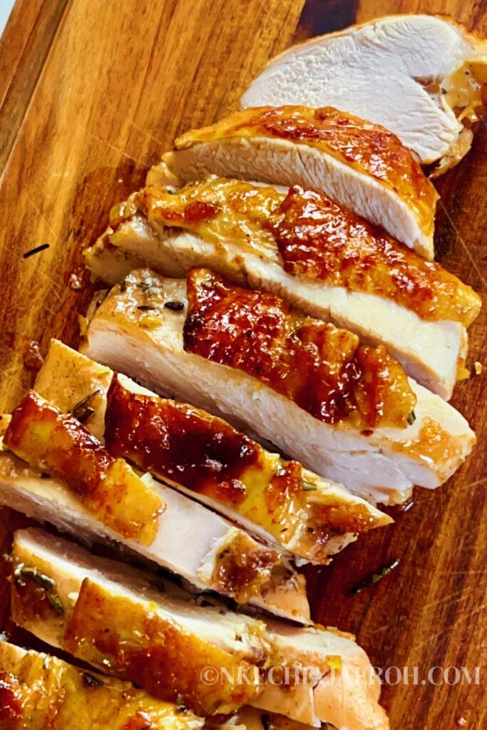 Simple Oven Roasted Orange glazed Turkey Breast is tender, juicy, citrusy, and incredibly flavorful! Oven-baked turkey breast makes a  perfect alternative to a full-size turkey for Thanksgiving, especially for small families. The orange glaze gives this turkey a perfectly crispy exterior yet super tasty, tender, and juicy meat. Your whole family and guest will love this recipe, and honestly, you may never have to bother with the whole turkey again! 