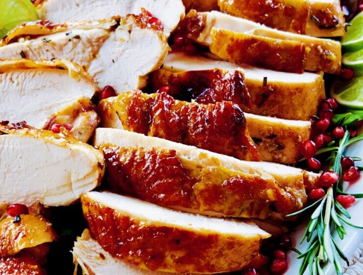 Simple Oven Roasted Orange glazed Turkey Breast is tender, juicy, citrusy, and incredibly flavorful! Oven-baked turkey breast makes a perfect alternative to a full-size turkey for Thanksgiving, especially for small families. The orange glaze gives this turkey a perfectly crispy exterior yet super tasty, tender, and juicy meat. Your whole family and guest will love this recipe, and honestly, you may never have to bother with the whole turkey again!