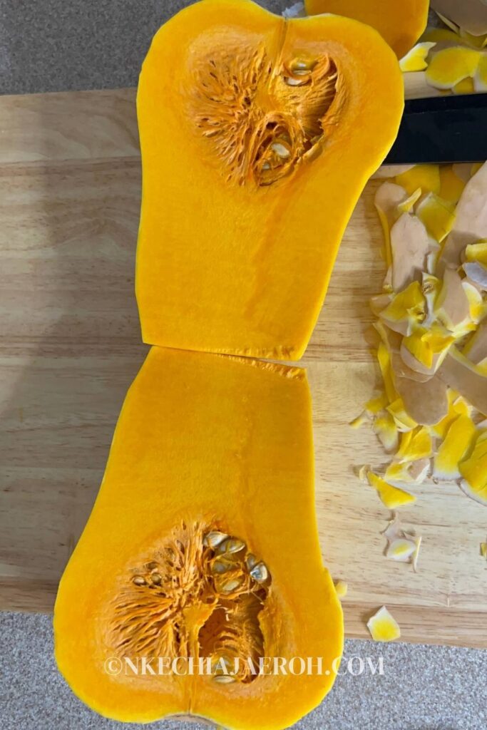 Though this is a post about how to peel and cut butternut squash, let's first understand what a butternut squash is. Deal? Butternut squash is a kind of winter squash; it is also known as autumn squash. Butternut squash has a hard tan exterior and a yellowish orange inside. It turns deep orange as it ripens. A butternut squash has a sweet, nutty taste. This vegetable is similar to pumpkin both in color and taste. 