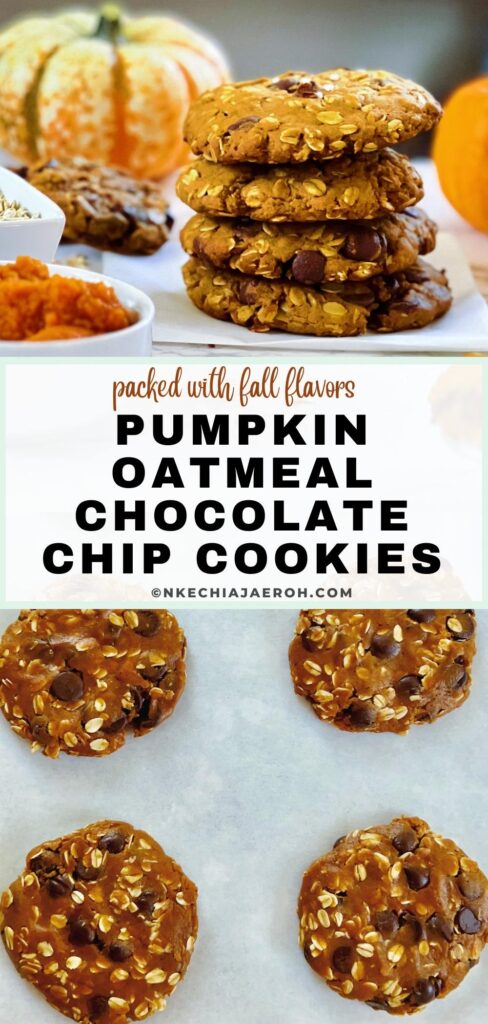 These pumpkin oatmeal chocolate chip cookies with brown butter are packed with warm fall flavors! These are a pure delight. They're chewy, sweet, and indulgent, yet made with ingredients you can feel good about. These pumpkin cookies will be your favorite pumpkin recipe! It is perfect for Thanksgiving desserts or fall treats. Bake up a batch today for your pumpkin-loving people! The browned butter gives these cookies that extra decadent flavor that works so well with the sweet pumpkin and chocolate chips. 